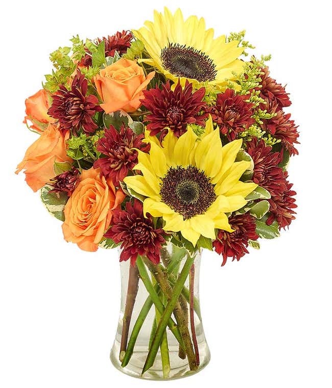 Sunflower &amp; Roses Bouquet