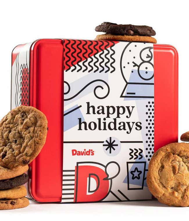 2lb Cookie Tin - Happy Holidays