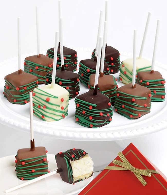 Christmas Chocolate Covered Cheesecake Pops 