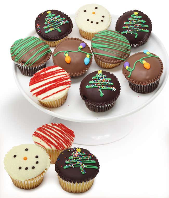 Hand Dipped Christmas Cupcakes