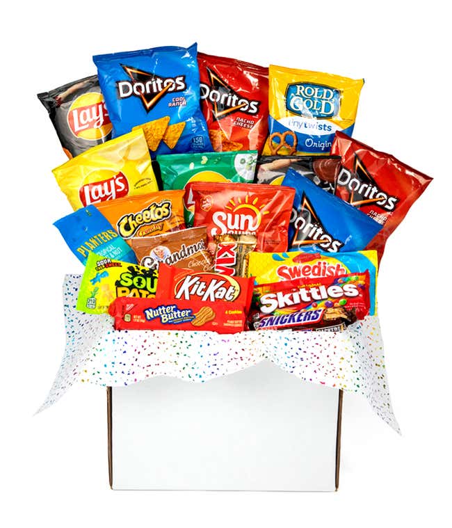 Chips, Candy, &amp; Snacks Gift Box - 20 Piece