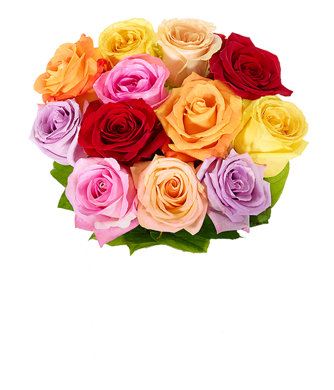 Mixed roses with Happy Birthday Vase
